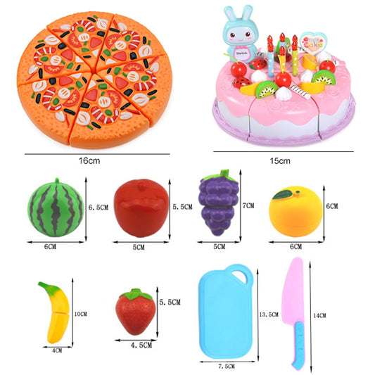 Kitchen Plastic Toys Cutting Food Set