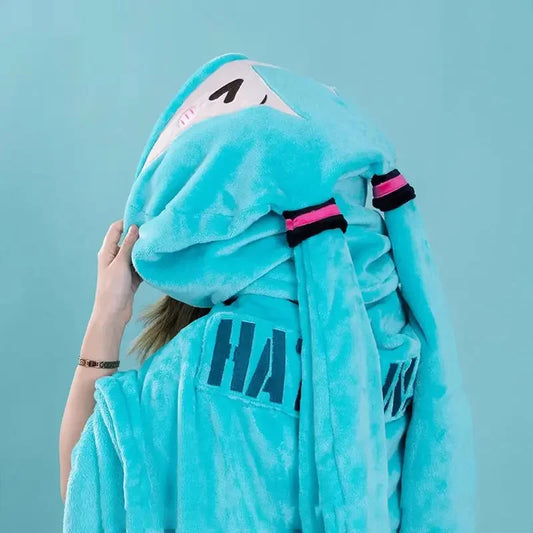 Hatsune Miku Kawaii Hooded Blanket