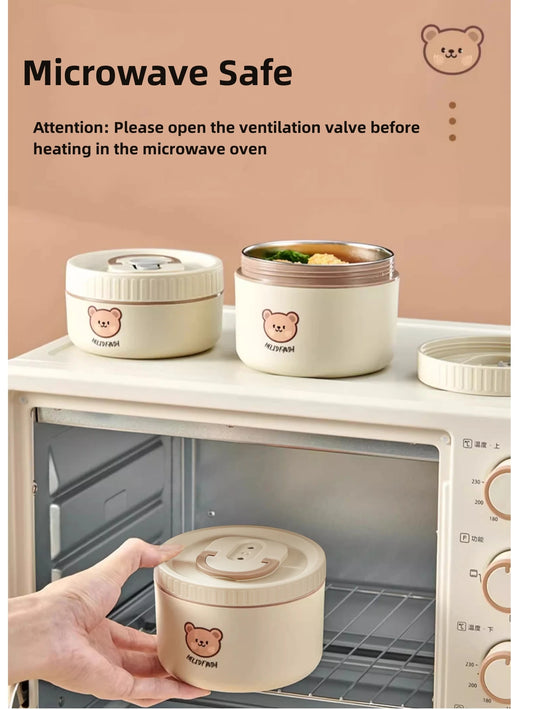 WORTHBUY Bear Thermal Lunch Box