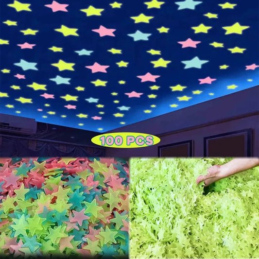 100pcs Glow-in-the-Dark Star Stickers