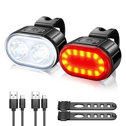 Cycling Front & Rear Light Set USB
