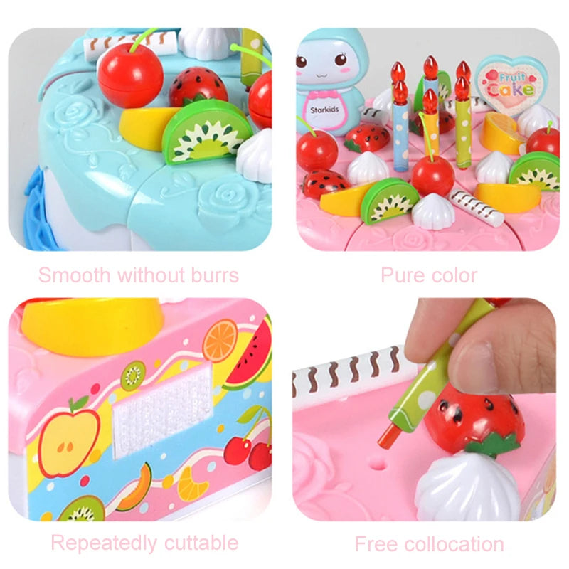 Kitchen Plastic Toys Cutting Food Set