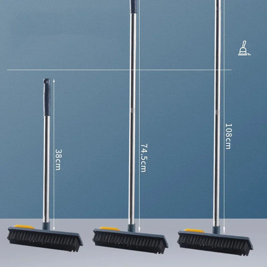2-in-1 Floor Scrub Brush with Long Handle