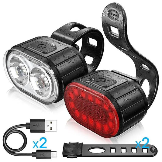 Cycling Front & Rear Light Set USB