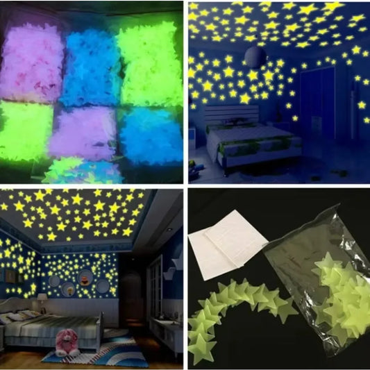 100pcs Glow-in-the-Dark Star Stickers