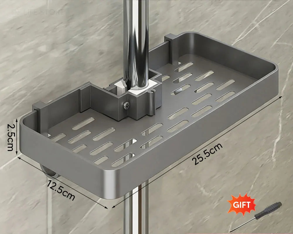 No-Drill Aluminum Shower Shelf