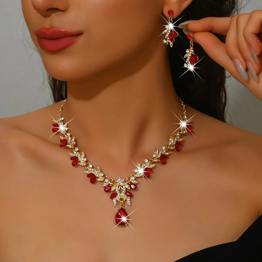 Floral Rhinestone Wedding Set