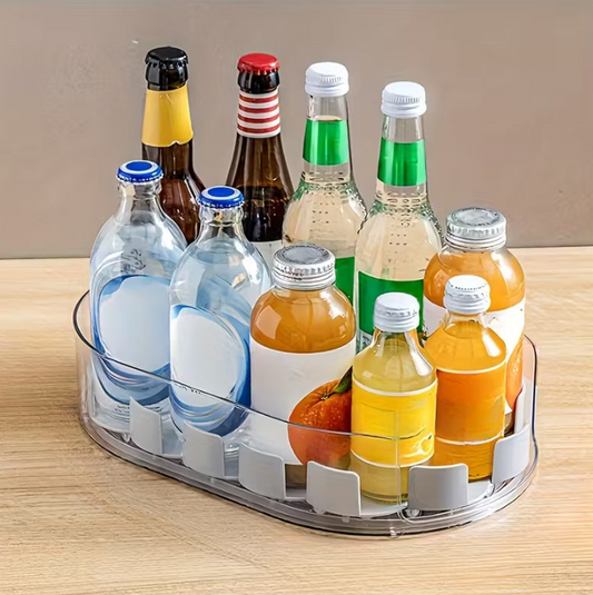 Space-Saving 360° Rotating Refrigerator Organizer