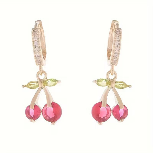 Rhinestone Cherry Earrings