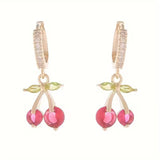 Rhinestone Cherry Earrings