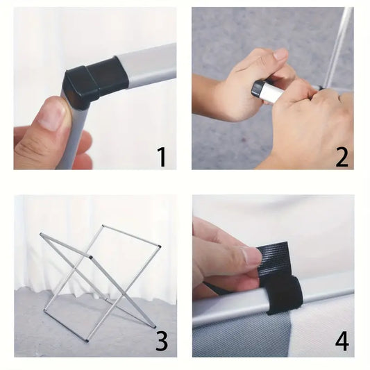 3-Section Foldable Laundry Hamper with Durable Oxford Fabric & Aluminum Frame - Dark/Light Color Options, Space-Saving Clothes Organizer for Home, Dorm, Laundry Room Storage, Dorm Room Storage, Multicompartment Design