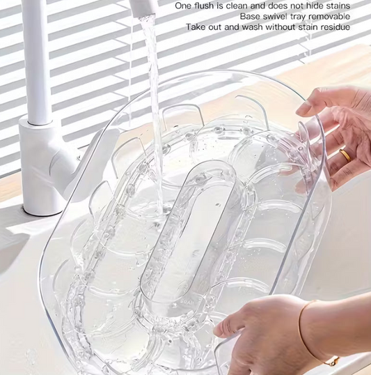Space-Saving 360° Rotating Refrigerator Organizer