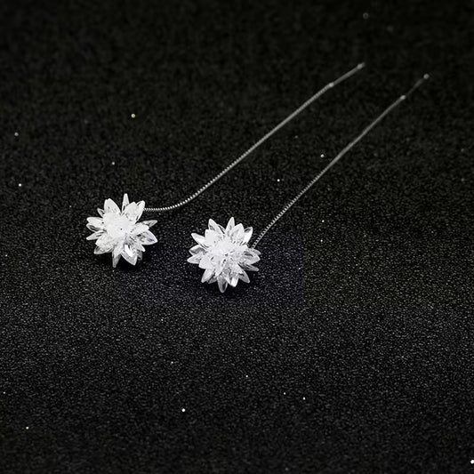 Shimmer Flower Drop Earrings