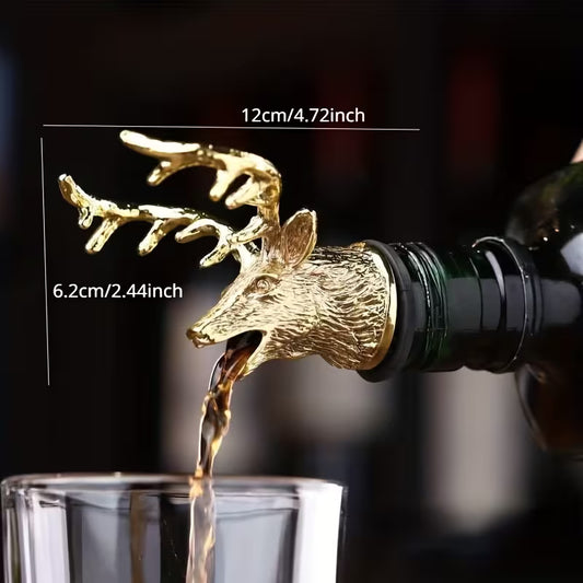Stainless Steel Deer Head Wine Stopper & Aerator