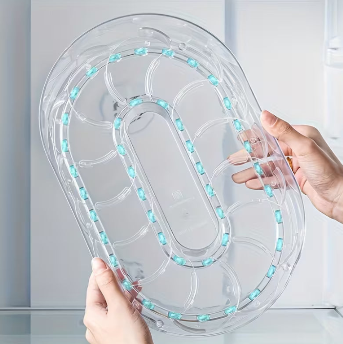 Space-Saving 360° Rotating Refrigerator Organizer