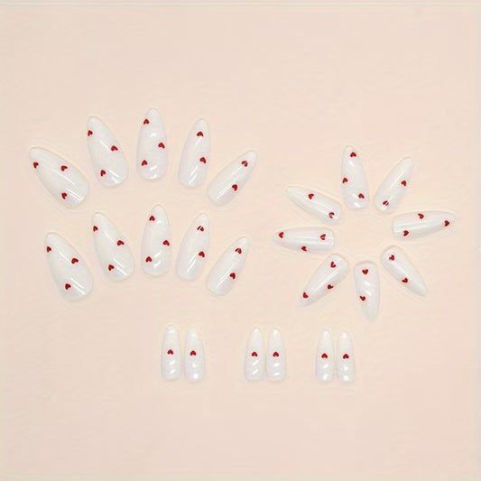 Simple love French almond nails