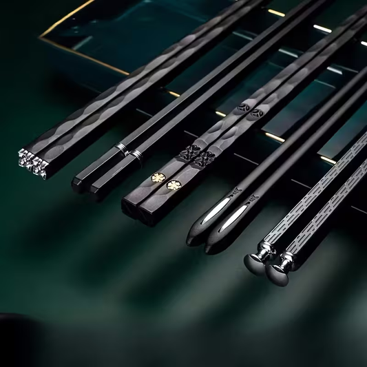 5 Pairs Black Reusable Household Food Tongs