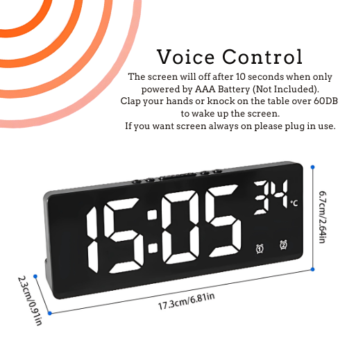 Multi-Function Alarm Clock with Mirror Display