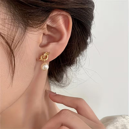 Tahitian Pearl Knot Earrings