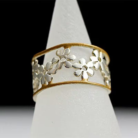 Daisy Flower Adjustable Ring