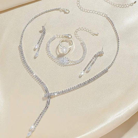 Teardrop Rhinestone Jewelry Set