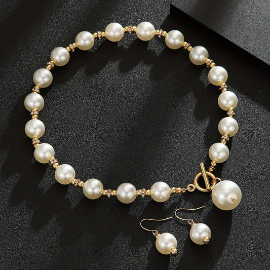 Pearl Rhinestone Jewelry Set