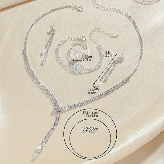 Teardrop Rhinestone Jewelry Set