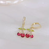 Rhinestone Cherry Earrings