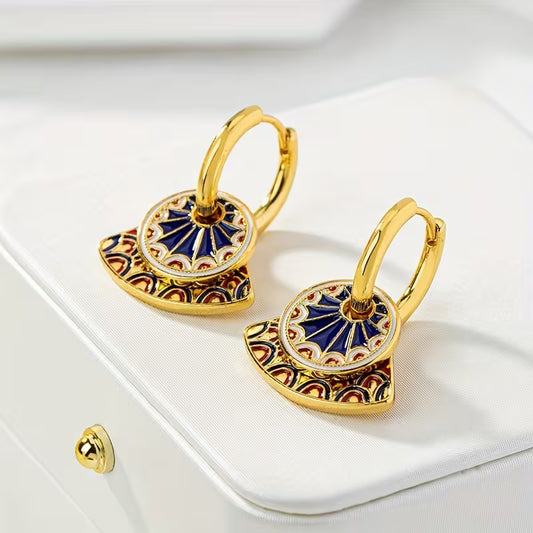 Vintage Fan Clip Earrings