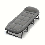 [Portable Folding Bed] Iron Alloy Frame Portable Folding Bed - Adult Size, Office Nap & Camping, Outdoor Leisure, Camping & Hiking Furniture, Outdoor Chair